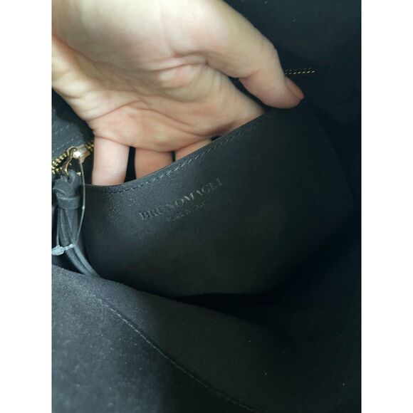 Bruno Magli Black Suede Bucket Bag – Made in Italy - Picture 6 of 9